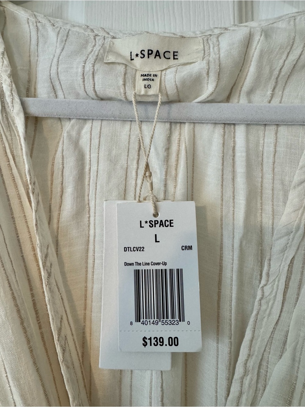 L*Space Down The Line Cover Up Dress Cream Knot Front Maxi Swim Coverup NWT L - Picture 5 of 7